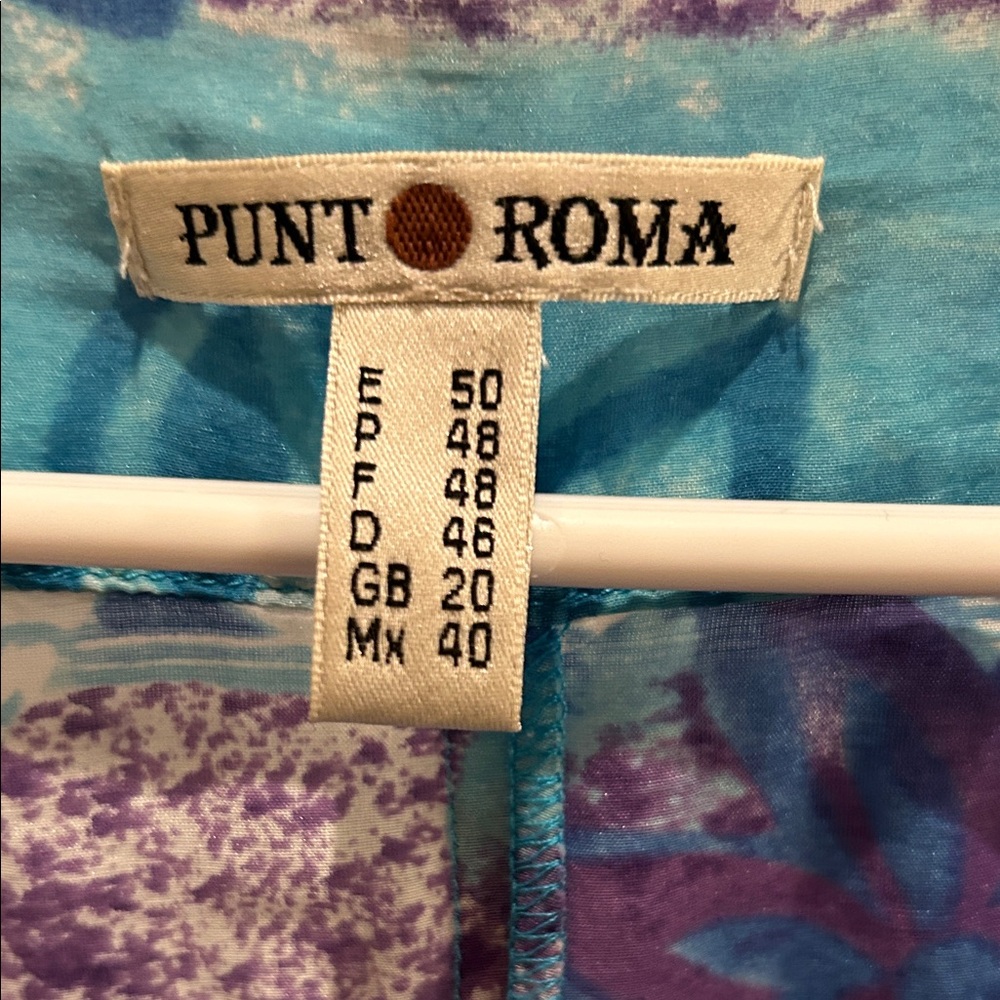 Roma Blue and Purple Floral Swim Coverup - Picture 2 of 3
